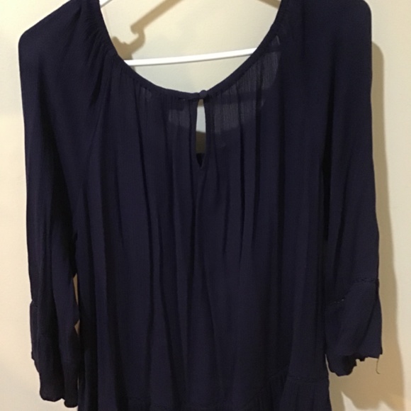 Navy tunic with floral embroidery - Picture 3 of 4